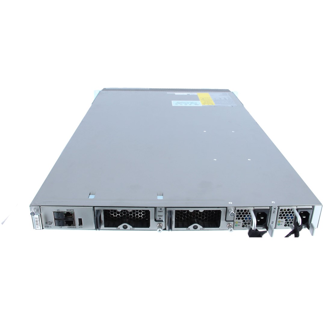 Cisco Nexus 5548P chassis includes 32 SFP+ fixed ports, Front-to-Back Airflow, two 750W AC Power Supplies, Fan Trays, 1 Expansion Slot