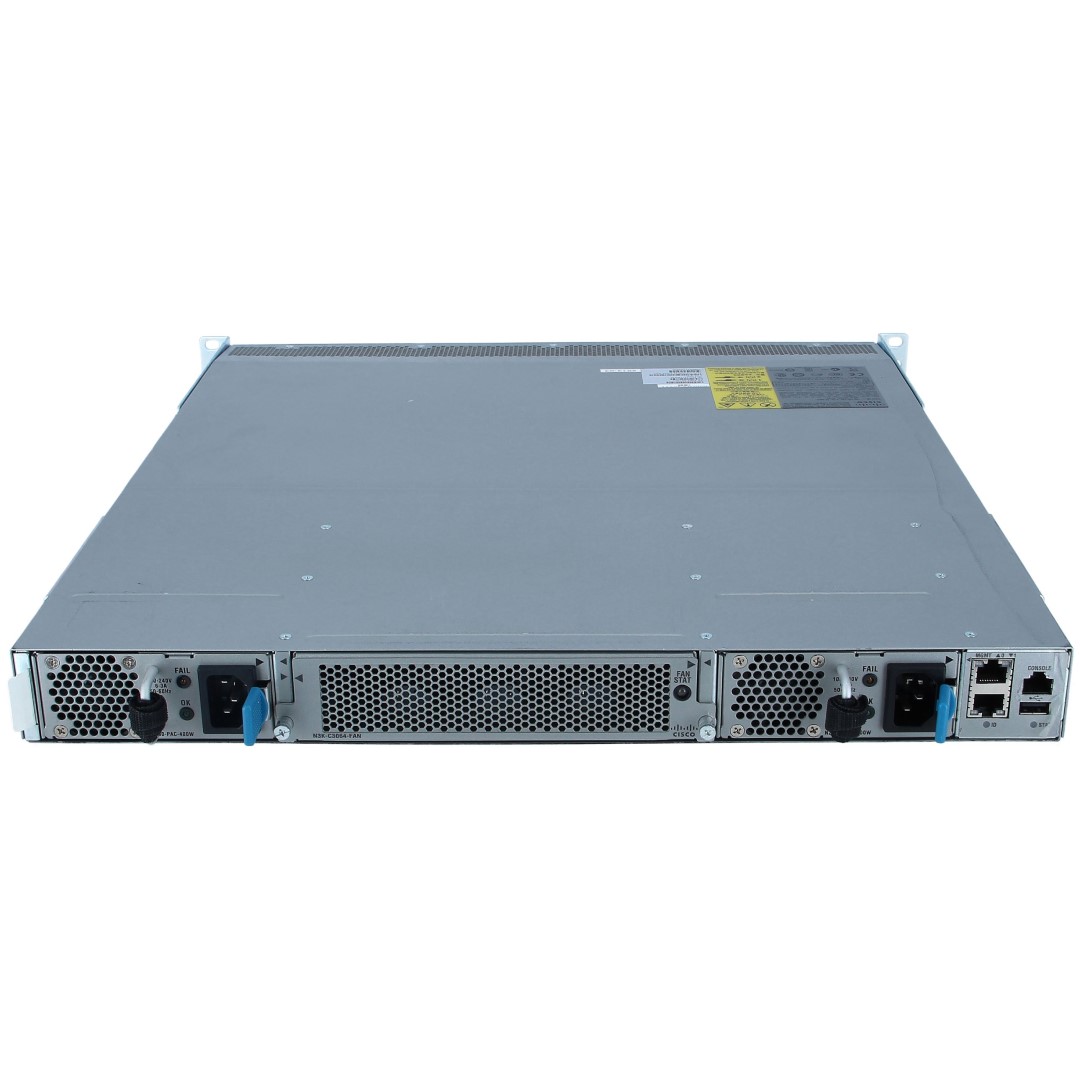 Cisco Nexus 3064-X, 48 SFP+ and 4 QSFP+ ports, with enhanced scale, low latency