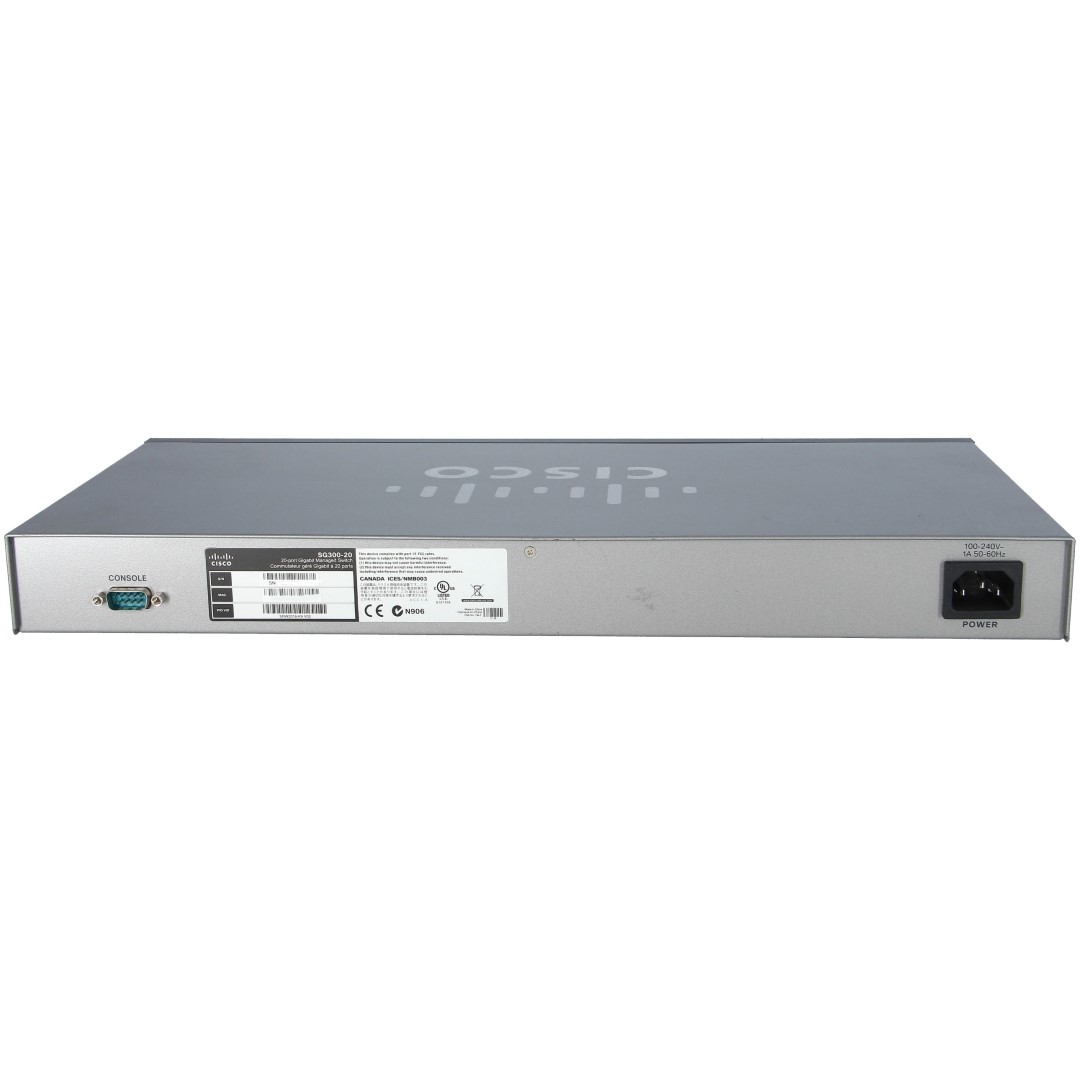 Cisco Small Business 300 Series SG300-20 Managed Switch, 24-Port 10/100 PoE+ &amp; 2x 10/100/1000 Mbps ports &amp; 2 combo mini-GBIC ports