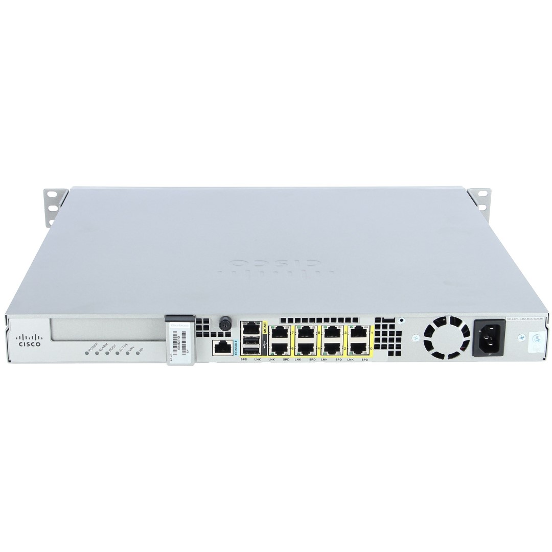 Cisco ASA 5525-X Firewall Edition; includes firewall services, 750 IPsec VPN peers, 2 SSL VPN peers, 8 copper GE data ports, 1 copper GE management port, 1 AC power supply, Active/Active high availability, 2 security contexts, 3DES/AES license