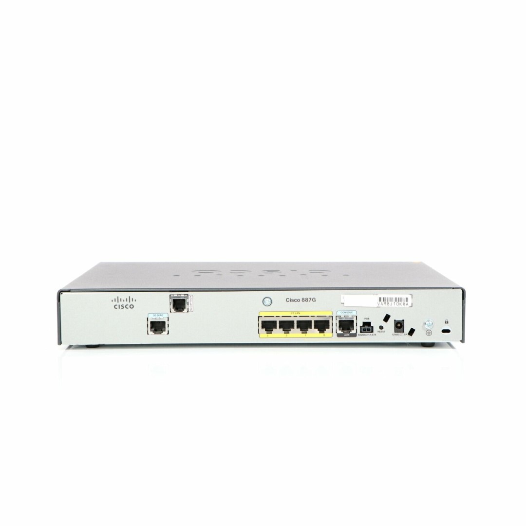 CISCO887G-K9 Cisco 887G ADSL2/2+ AnnexA Sec Router w/ Ad.IP,3G Global GSM/HSPA, configurable with a choice of 3G modems