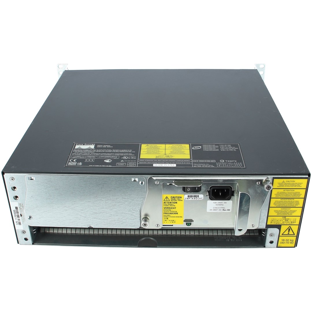 Cisco 7206 VXR, 6-slot chassis, 1 AC supply with IP software