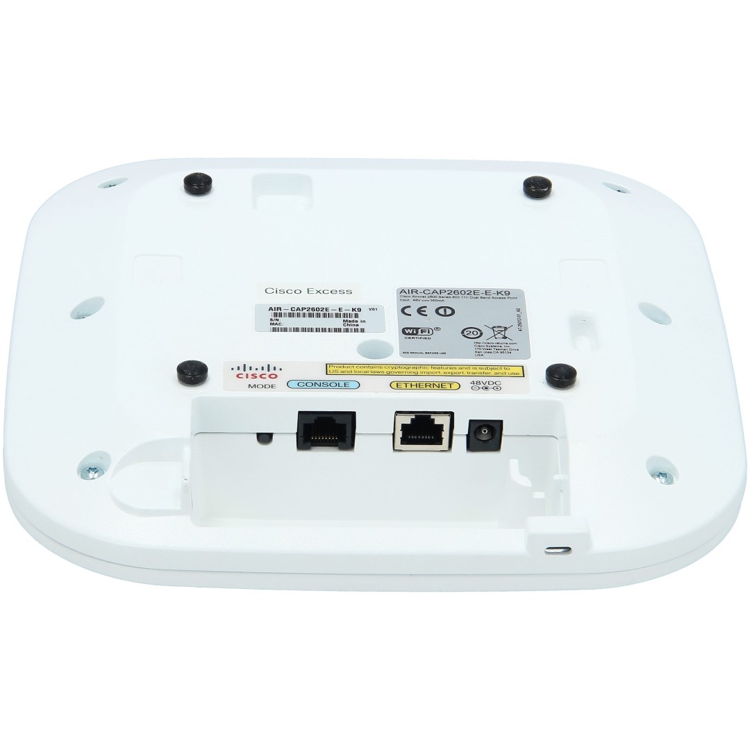 Cisco Aironet 2602E Access Point, Dual-band Controller-based, 802.11a/g/n w/CleanAir; External Antennas; E Regulatory Domain