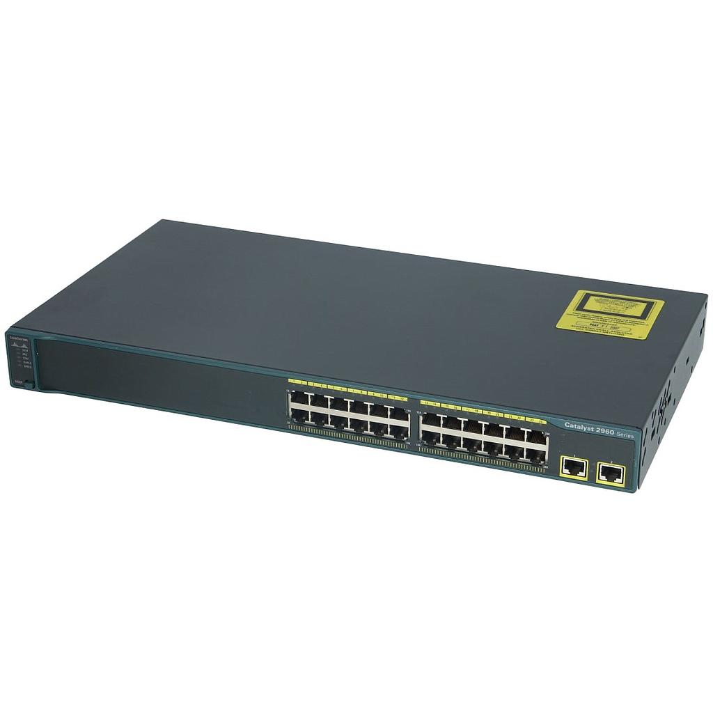 Cisco Catalyst 2960 24 10/100 and two fixed 10/100/1000TX uplink ports, LAN Base Image