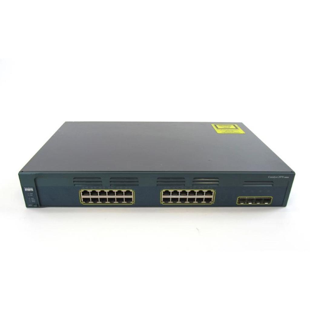 Cisco Catalyst 2970G, 24 Ethernet 10/100/1000 ports and 4 SFP-based Gigabit Ethernet ports