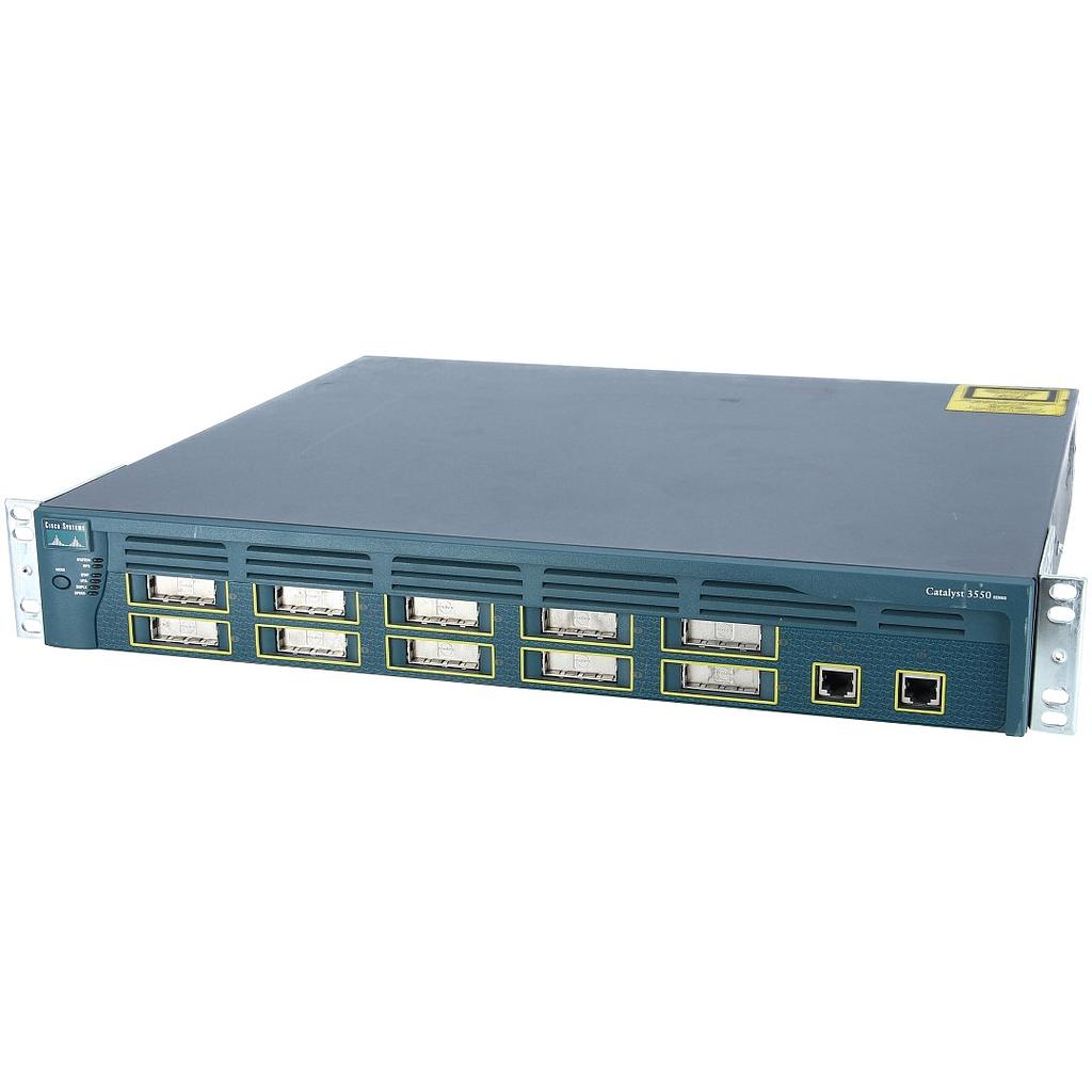 Cisco Catalyst 3550 Stackable 10 GBIC-based Gigabit Ethernet ports &amp; 2 10/100/1000BASE-T ports, Enhanced Multilayer Image software