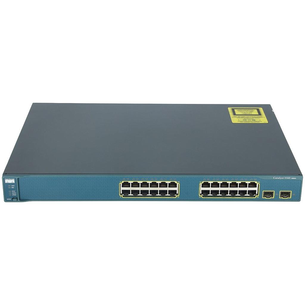 Cisco Catalyst C3560 24 Ethernet 10/100 ports and 2 SFP-based Gigabit Ethernet ports, Standard Multilayer Image software (IP Base)