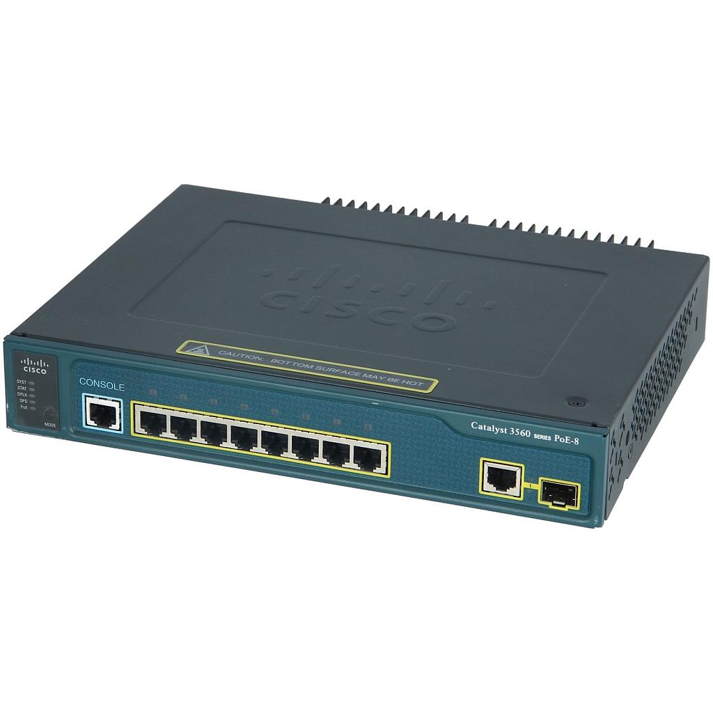 Cisco Catalyst 3560 Compact, 8x 10/100 PoE Ethernet Ports, 1 dual-purpose 10/100/1000 &amp; SFP uplink ports, Standard Multilayer Image Image (IP Base)