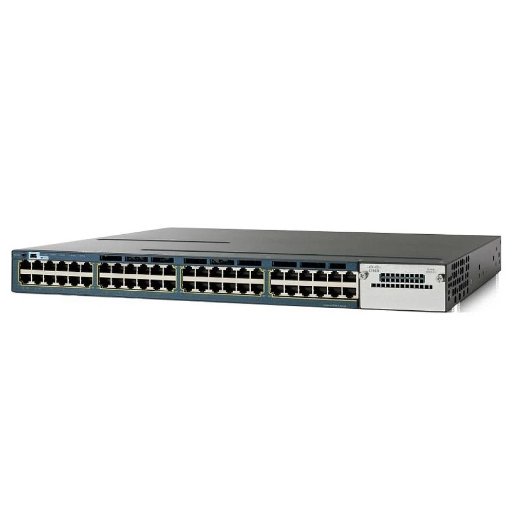 Cisco Catalyst 3560X Standalone 48 10/100/1000 Ethernet ports, with one 350W AC power supply 1 RU, IP Base feature set
