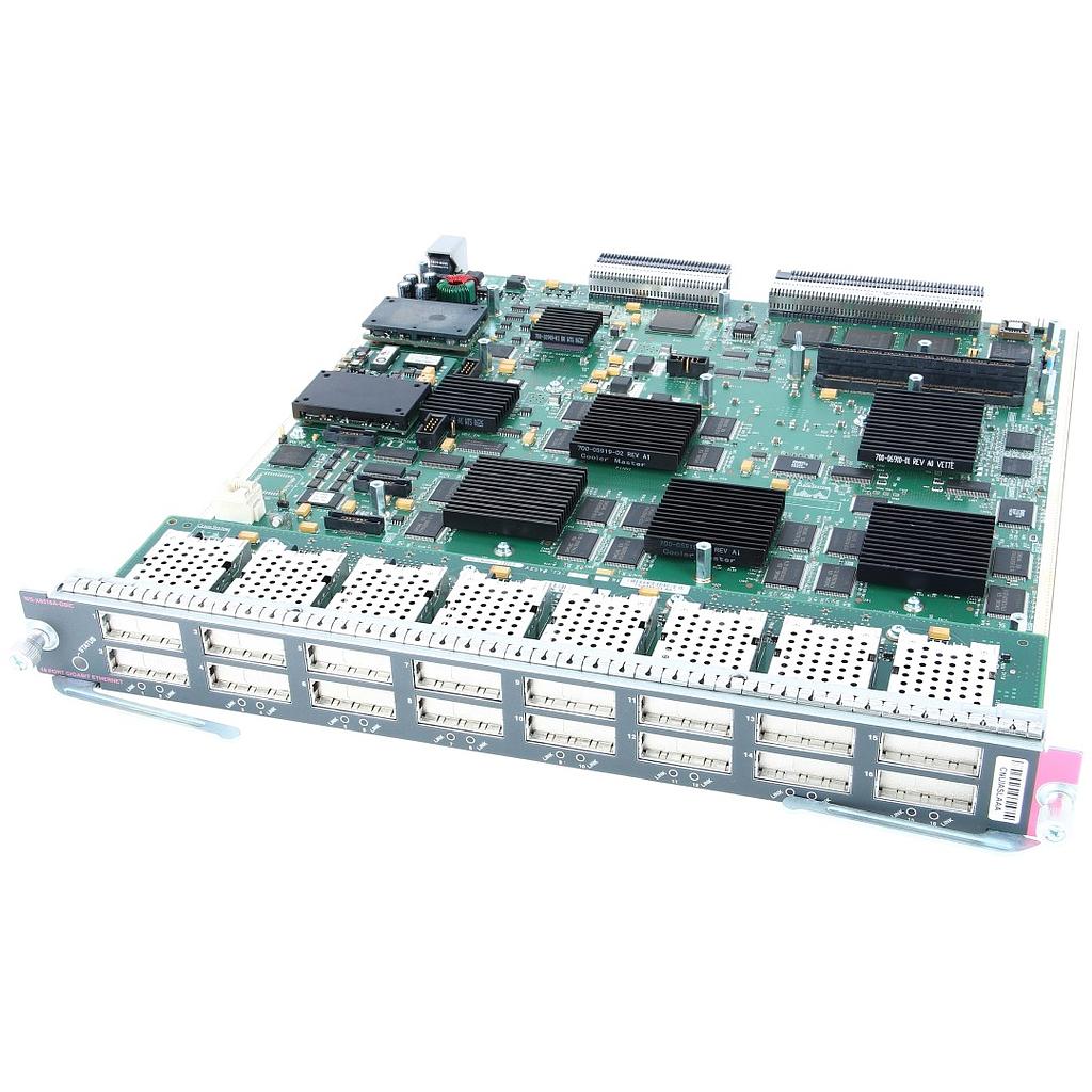 Cisco Catalyst 6500 Series 16 port CEF256 Gigabit GBIC Ethernet Interface Module with single fabric channel interface; requires GBICs