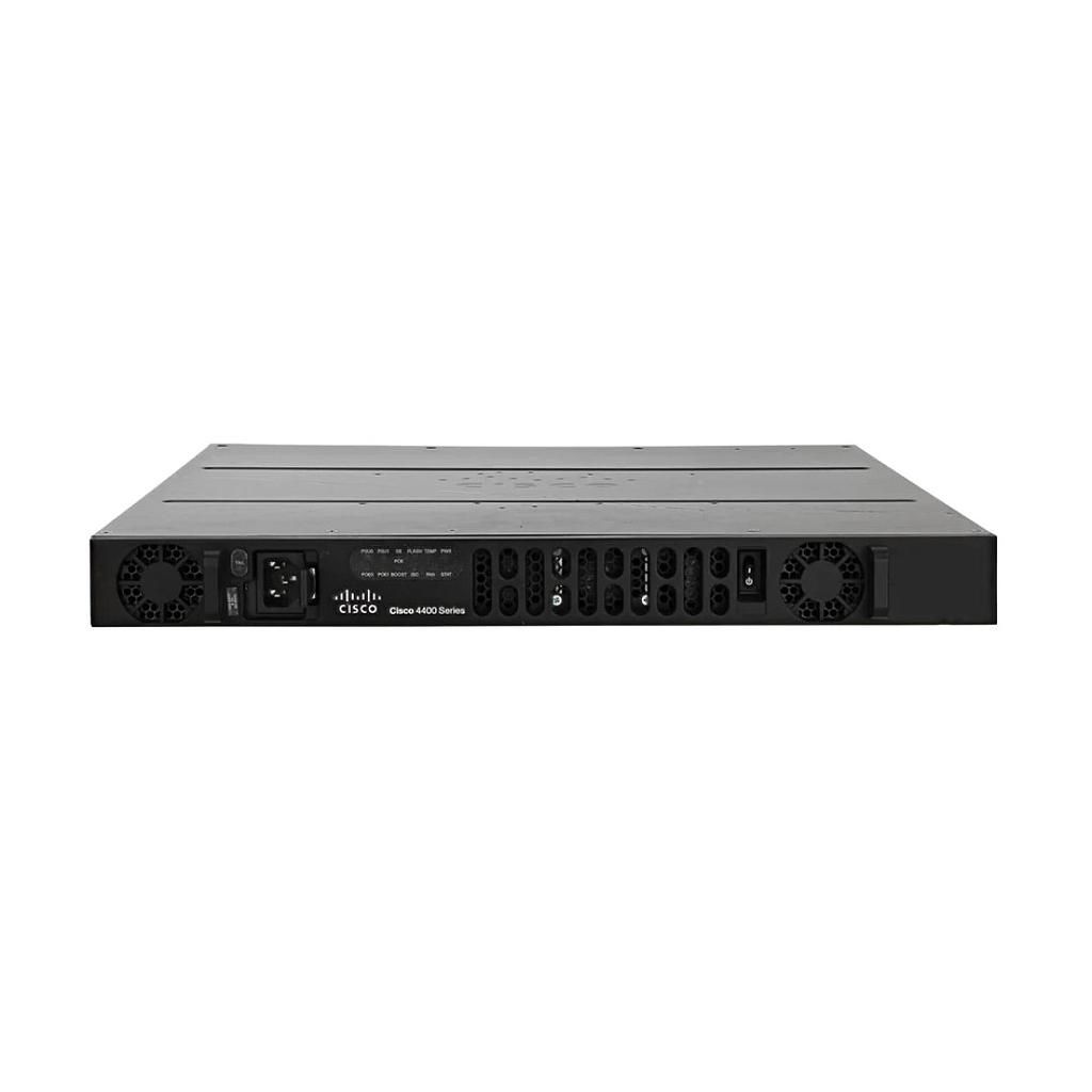 Cisco 4431 ISR with 4 onboard GE, 3 NIM slots, 1 ISC slot, 8GB Flash Memory default, 2 GB DRAM  default (data plane), 4 GB DRAM default (control plane)