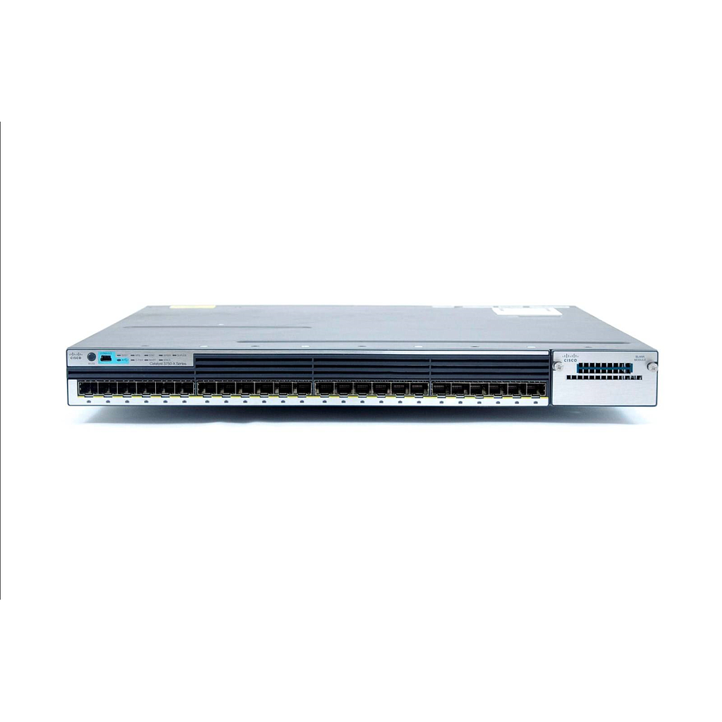Cisco Catalyst 3750X Stackable 24 GE SFP Ethernet ports, with one 350W AC power supply 1 RU, IP Services feature set