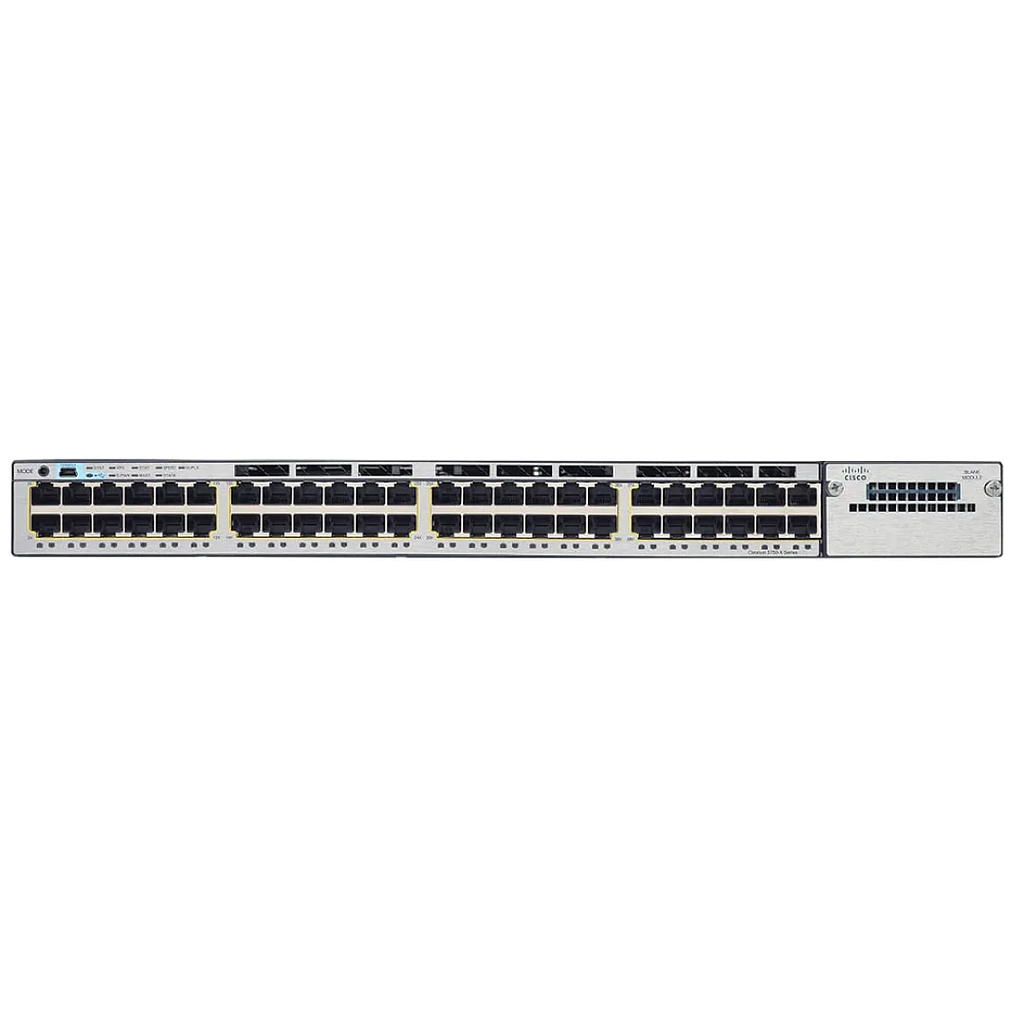 Cisco Catalyst 3750X Stackable 48 10/100/1000 Ethernet UPOE ports, with one 1100W AC power supply 1 RU, LAN Base feature set (Stackpower cables need to be purchased separately)