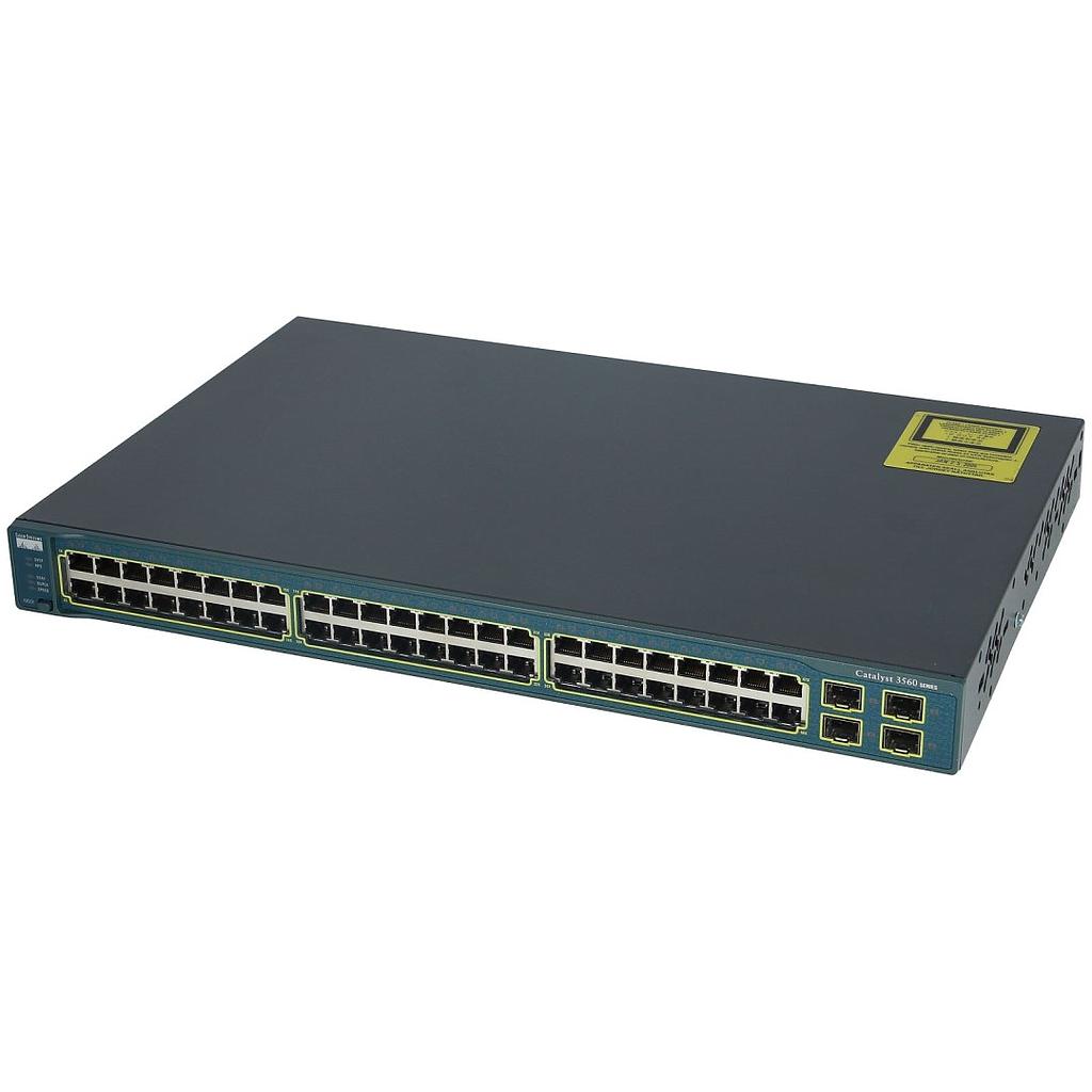 Cisco Catalyst C3560 48 Ethernet 10/100 ports and 4 SFP-based Gigabit Ethernet ports, Standard Multilayer Image software (IP Base)