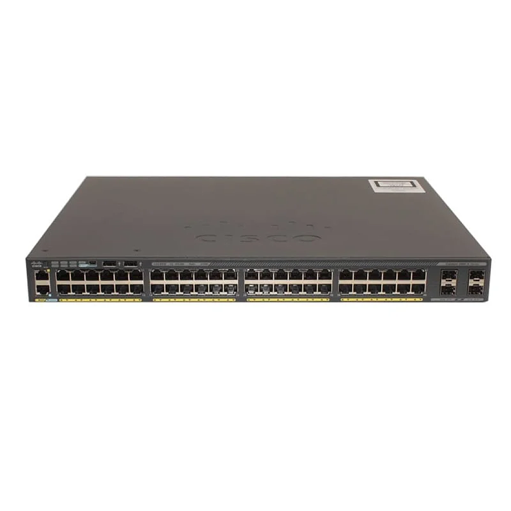 Cisco Catalyst 2960X 48 10/100/1000 PoE+ ports (PoE budget of 370 W) and 4 SFP module slots LAN Base