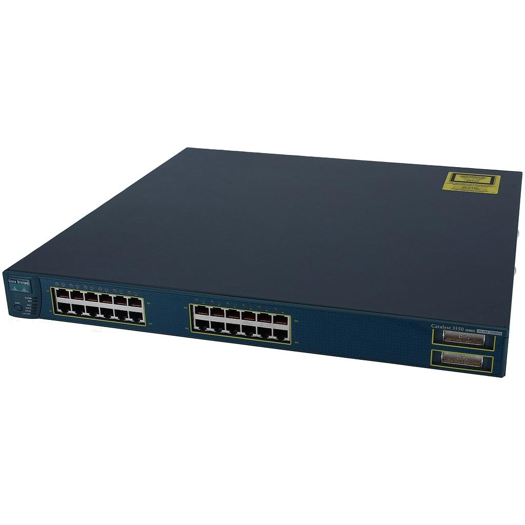 Cisco Catalyst C3550 Stackable 24 10/100 inline power Ethernet ports &amp; 2 Gigabit Ethernet GBIC ports, Standard Multilayer Image software