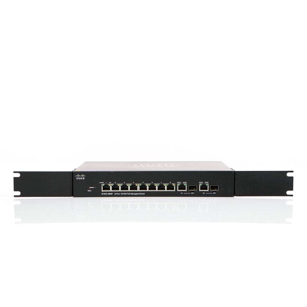 Cisco Small Business 300 Series SF302-08MP Managed Switch, 8-Port 10/100 Maximum PoE &amp; 2 combo mini-GBIC ports