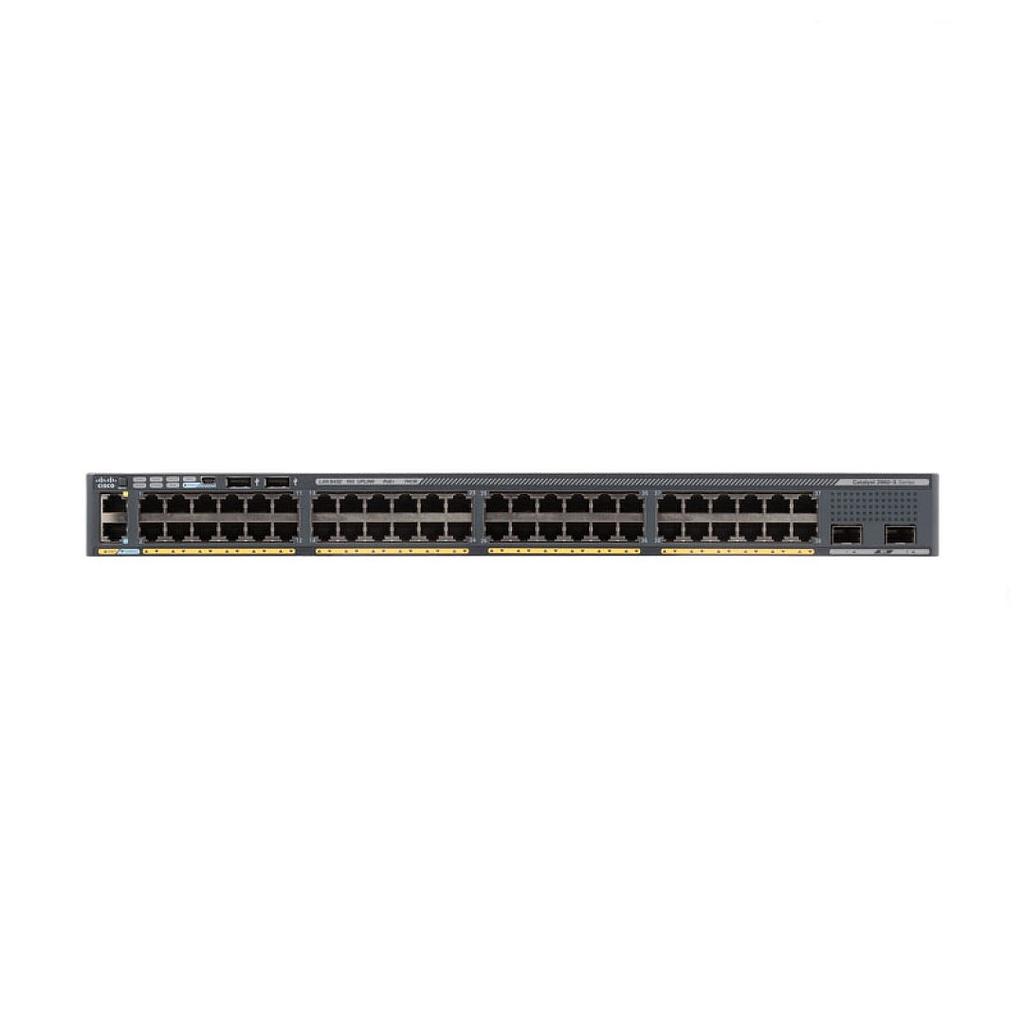 Cisco Catalyst 2960X 48 10/100/1000 PoE+ ports (PoE budget of 740 W) and 2 SFP+ module slots LAN Base