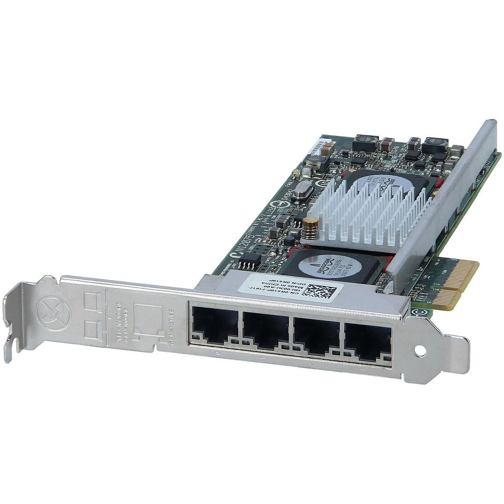 Dell Broadcom NetXtreme II 5709 NIC Gigabit Ethernet Quad Port 1GbE PCI-e 4, Network Interface Card - High Profile Bracket
