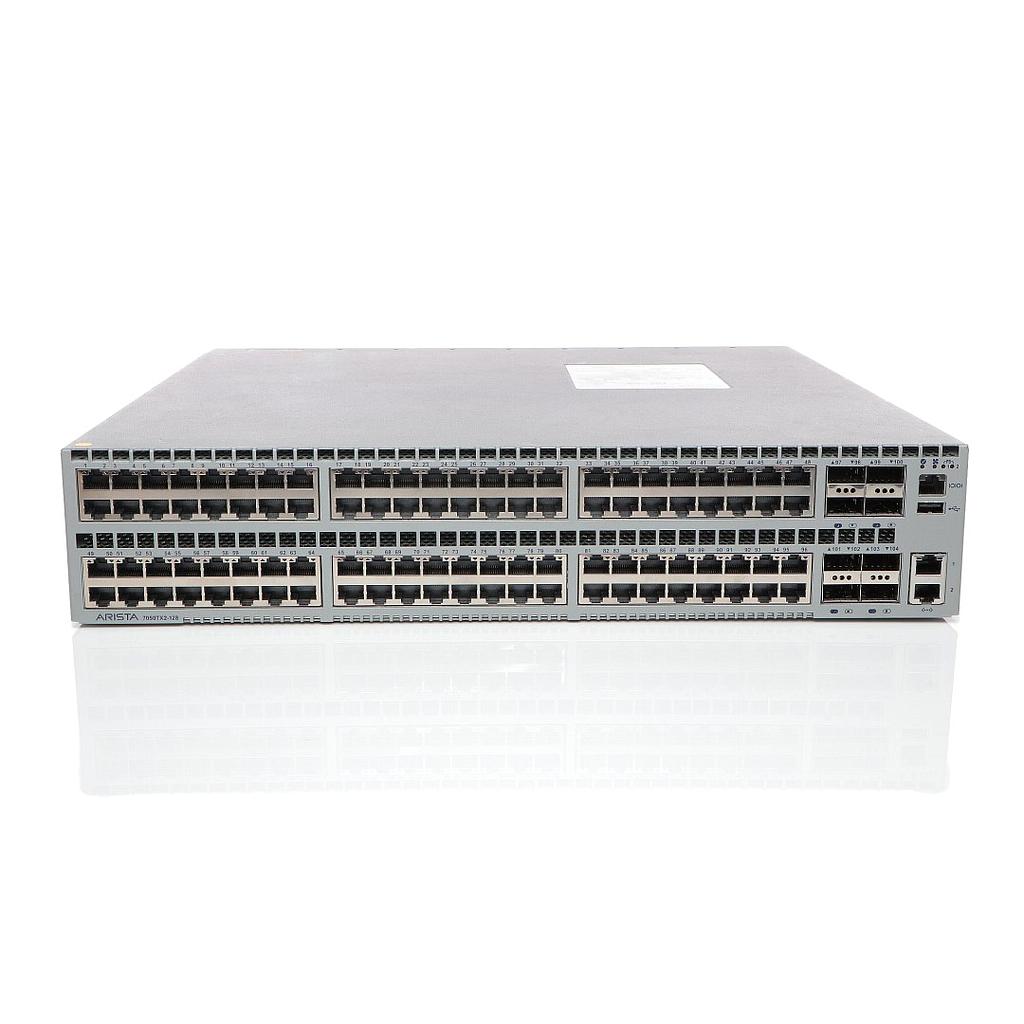 Arista 7050TX2, 96x (1/10GBASE-T) RJ-45 &amp; 8x QSFP+ switch, rear-to-front airflow, 2x AC power supplies