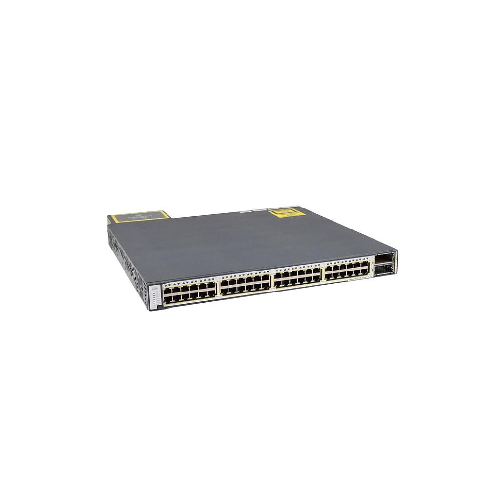 Cisco Catalyst 3750E Stackable 48 10/100/1000 Ethernet PoE ports &amp; 2 10GE X2, with one 1150W AC Power Supply, IP Base software