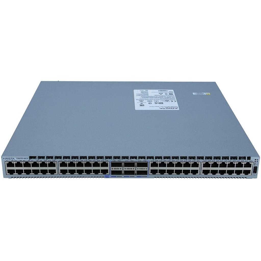 Arista 7280TR, 48x (1/10G) RJ-45 &amp; 6x 100GbE QSFP switch, front to rear airflow, 2 x AC power supplies