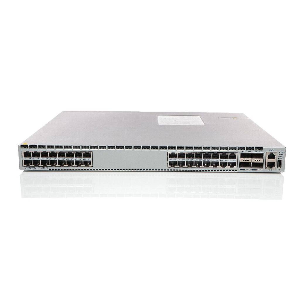 Arista 7050TX, 32x RJ45 (1/10GBASE-T) &amp; 4x QSFP+ switch, front-to-rear airflow and dual AC power supplies