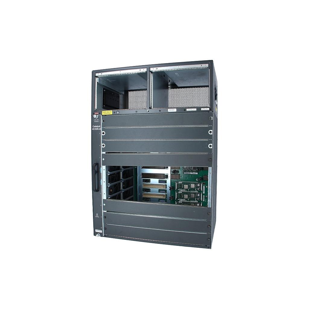 Cisco Catalyst E-Series 4510R+E switch (10-slot chassis), fan, no power supply; redundant supervisor capable