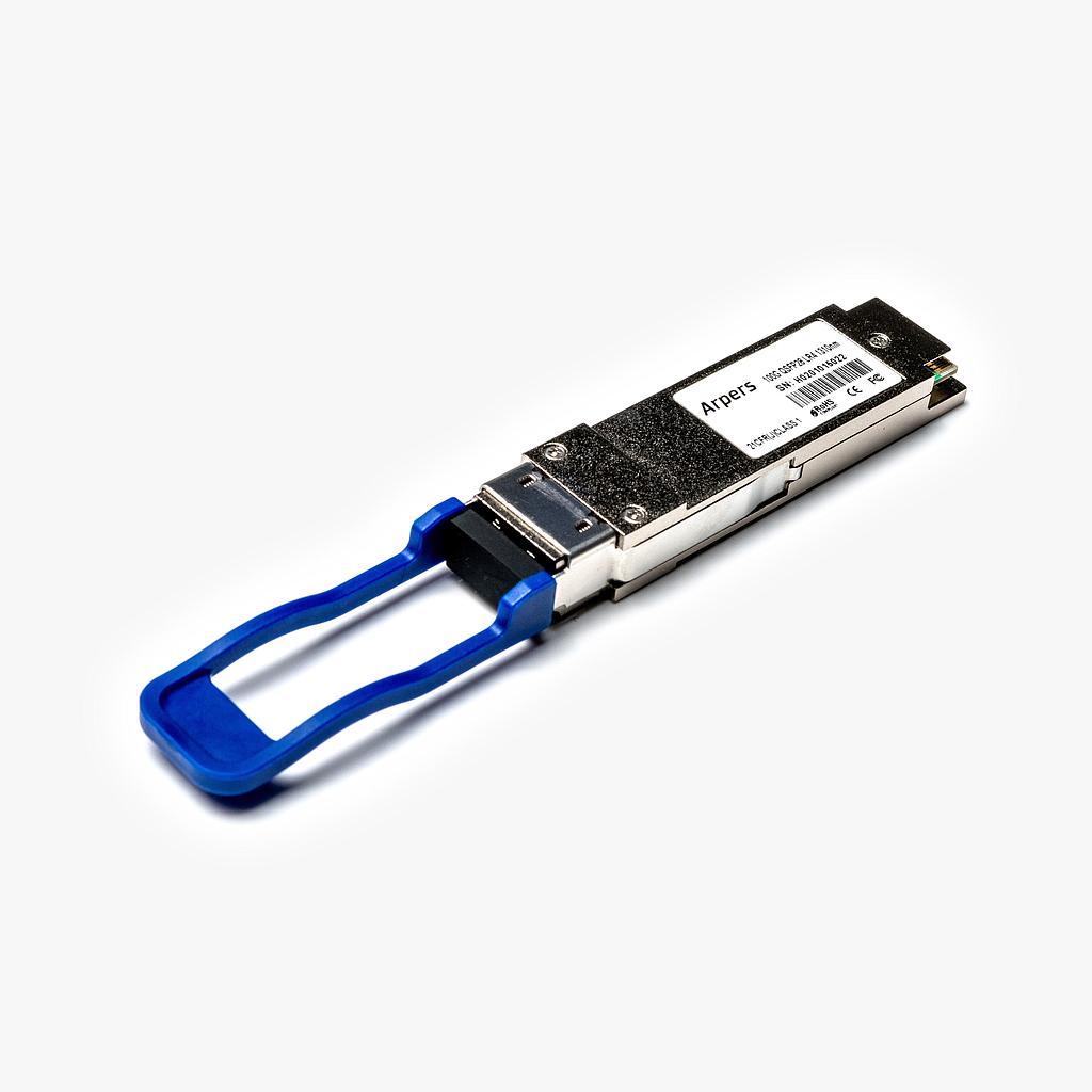 Arpers 100GBASE-LR4 QSFP28, 1310nm, 10km, LC Dúplex, SMF, DOM Optical Transceiver compatible with Mellanox