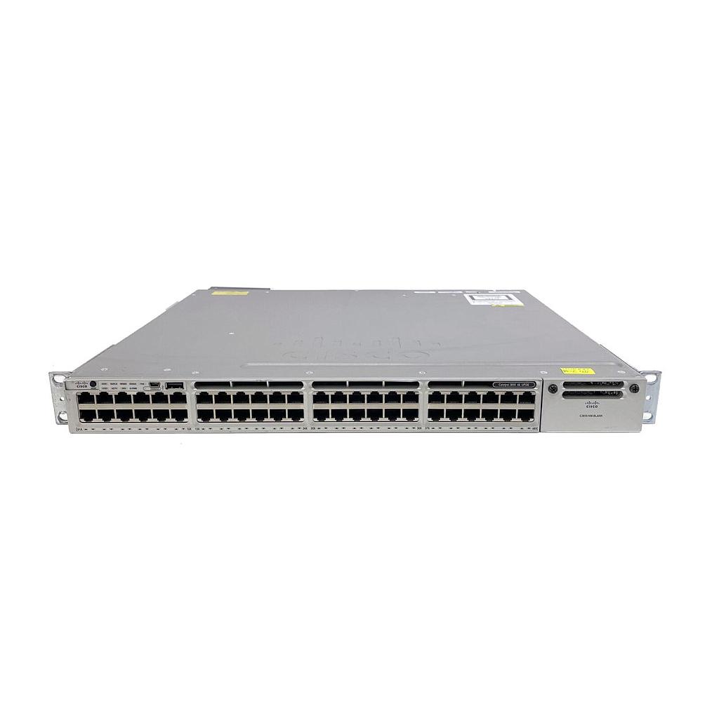 Cisco Catalyst 3850 Stackable 48 10/100/1000 Ethernet UPOE ports, with 1100WAC power supply  1 RU, IP Base feature set