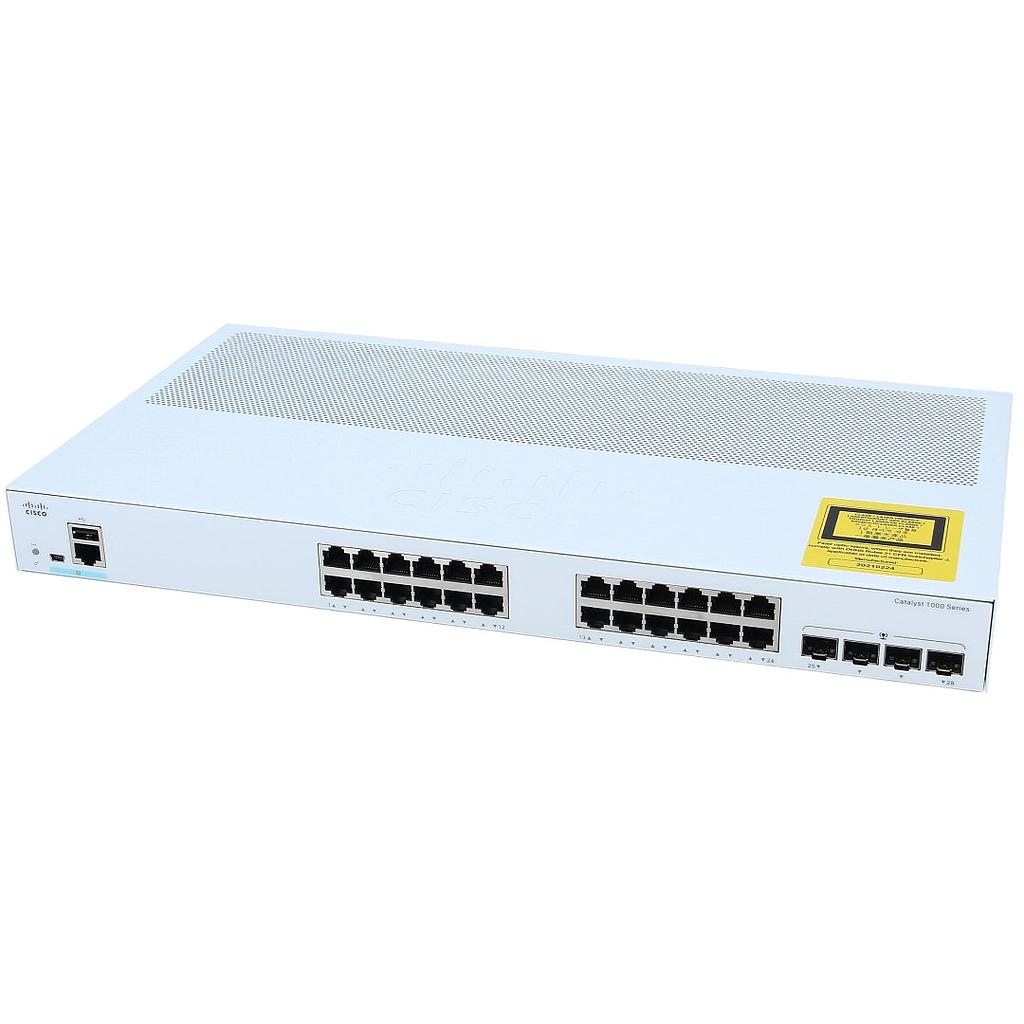 Cisco Catalyst 1000 Series, 24x 10/100/1000 Ethernet ports &amp; 4x 1G SFP uplink ports, Managed Switch
