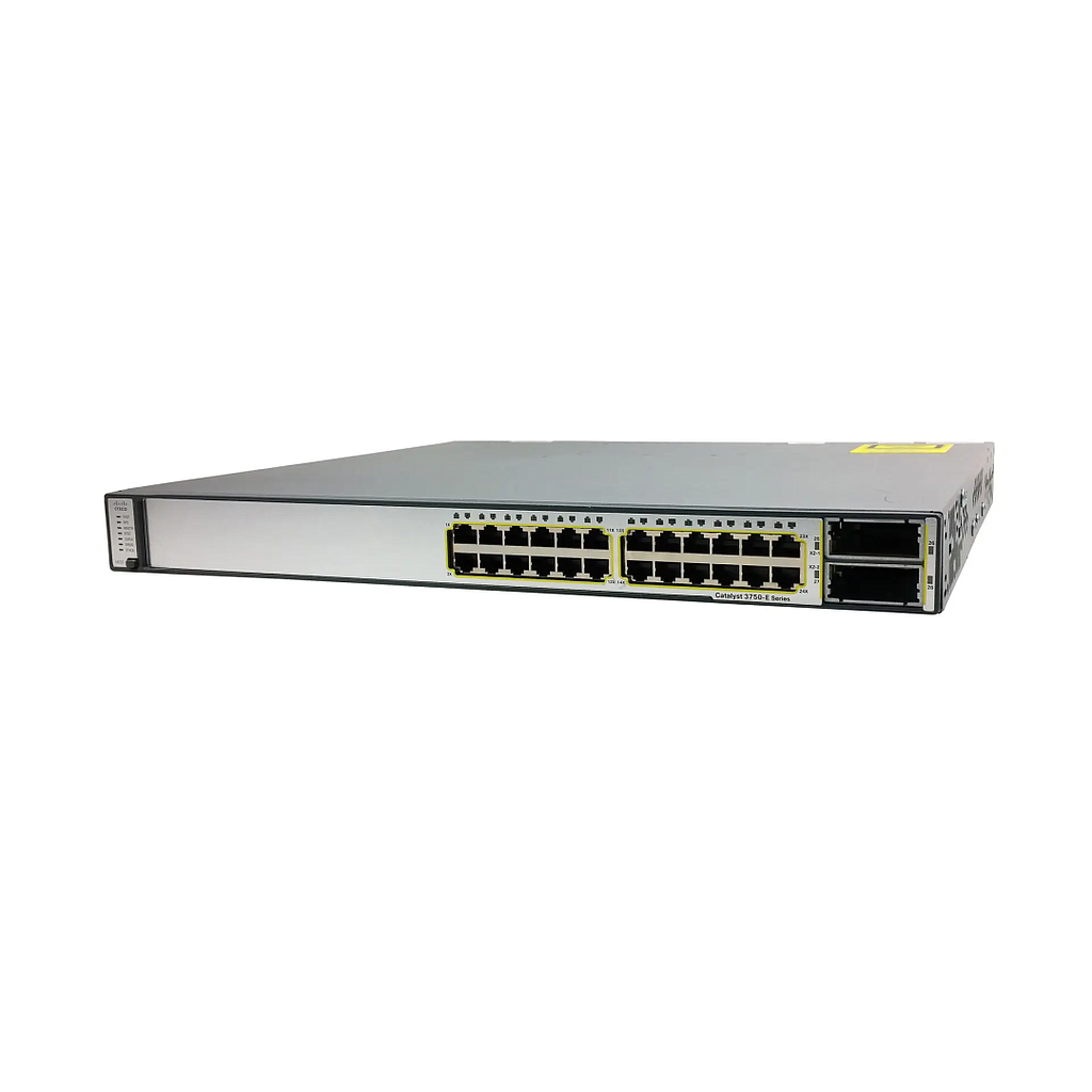 Cisco Catalyst 3750E Stackable 24 10/100/1000 Ethernet ports &amp; 2 10GE X2, with one 265W AC Power Supply, IP Services software