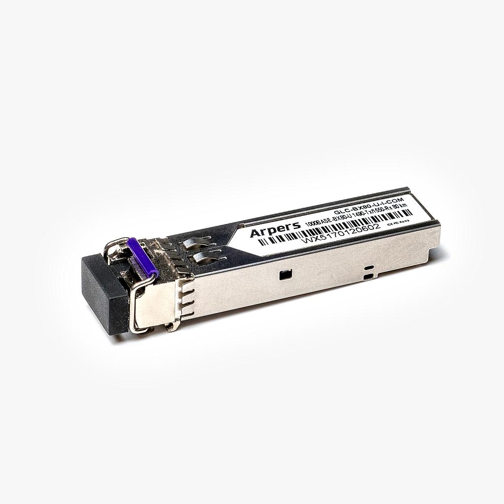 Arpers 1000BASE-BX80-U SFP, Tx1490nm/Rx1550nm, SMF, 80km,  LC Simplex, DOM compatible with Cisco