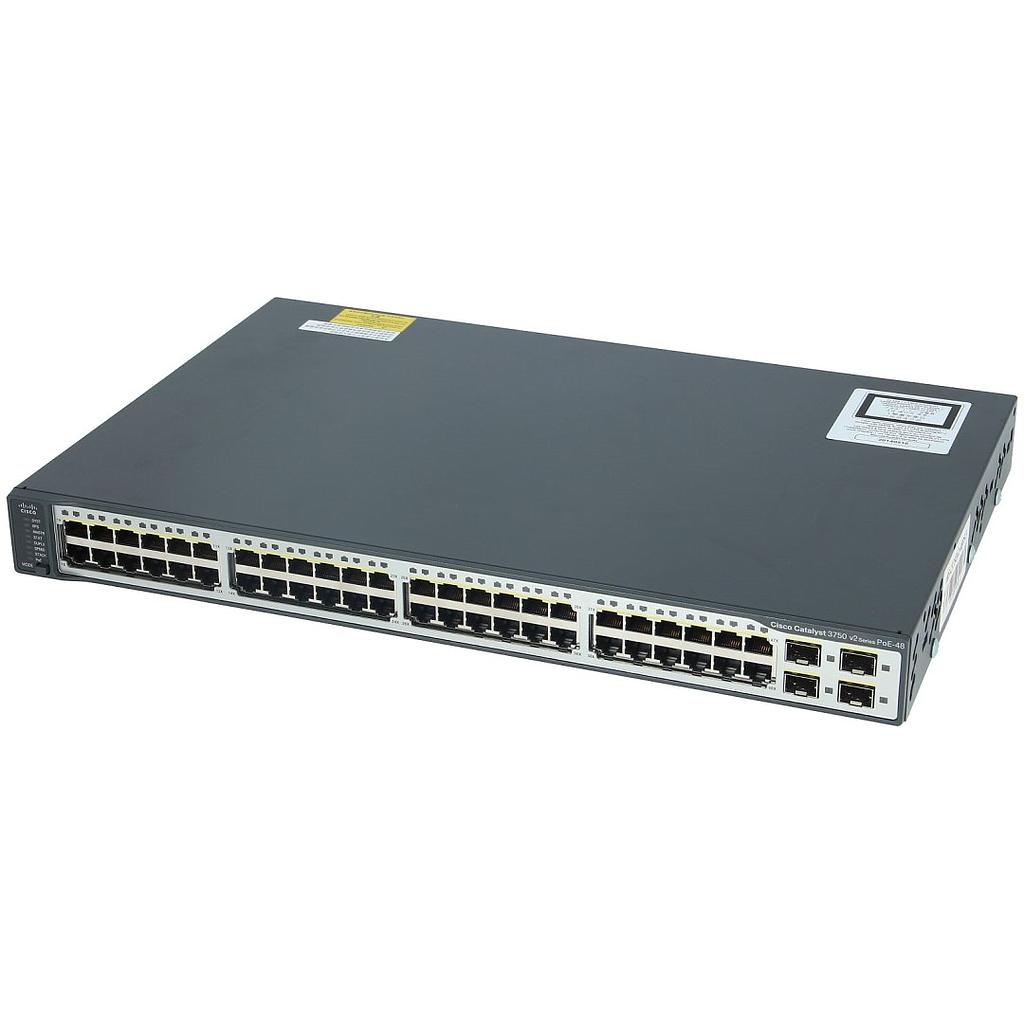 Cisco Catalyst 3750V2 Stackable 48 10/100Base-T PoE Ethernet ports &amp; 4 SFP Uplink ports, IP Base software