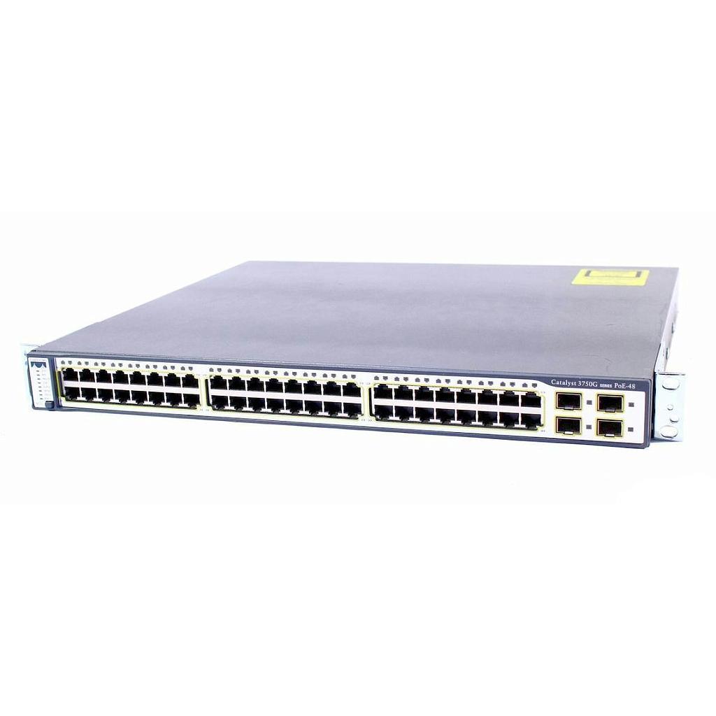 Cisco Catalyst 3750G Stackable 48 10/100/1000Base-T PoE Gigabit Ethernet ports &amp; 4 SFP Uplink ports, IP Services software