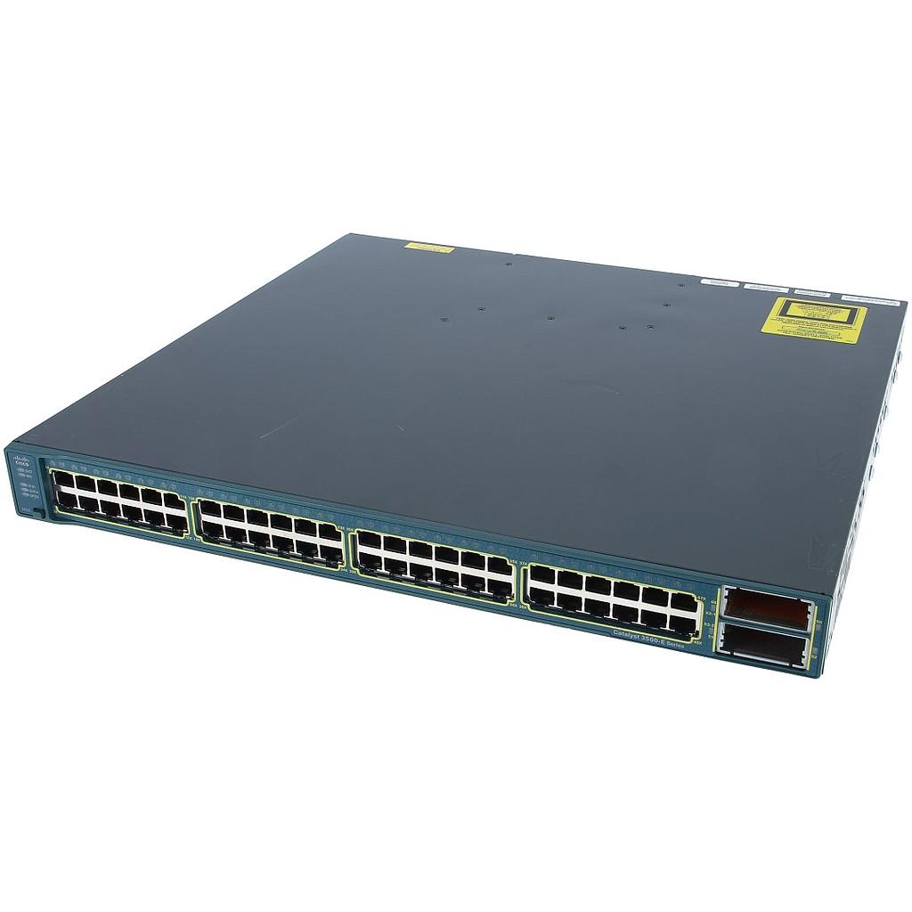 Cisco Catalyst 3560E 48 10/100/1000 (RJ45) ports and 2 10GE (X2), 265W AC, IP Base (IPB) software