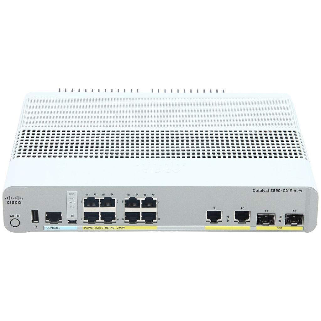 Cisco Catalyst 3560-CX Switch 8 GE PoE+, uplinks: 2 x 1G SFP and 2 x 1G copper, IP Base