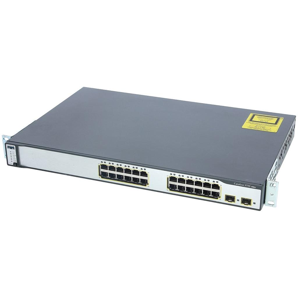 Cisco Catalyst 3750, 24 10/100 ports and 2 SFP-based Gigabit Ethernet, IP Services (Enhanced Multilayer Image)