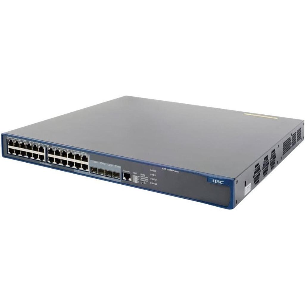 HPE 5120-24G-PoE EI Switch with 2 Slots, 24 RJ-45 auto-sensing 10/100/1000 PoE ports &amp; 4 dual-personality ports (each port can be used as 10/100/1000 RJ-45 PoE port or SFP mini-GBIC port)