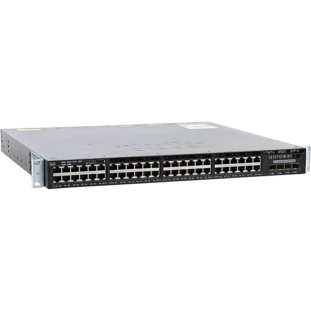 Cisco Catalyst 3650 Standalone with Optional Stacking 48 10/100/1000 Ethernet and 4x1G Uplink ports, with one 250WAC power supply, 1 RU, IP Base feature set