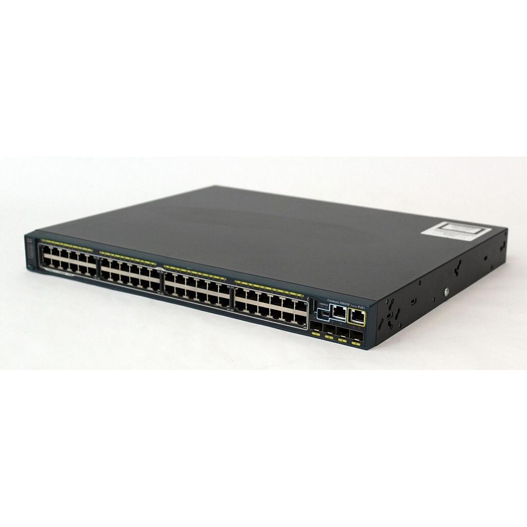 Cisco Catalyst 2960-SF 48 10/100 Fast Ethernet ports, 370W of POE/POE+ power, 4x SFP, FlexStack stacking (requires module), LAN Base software
