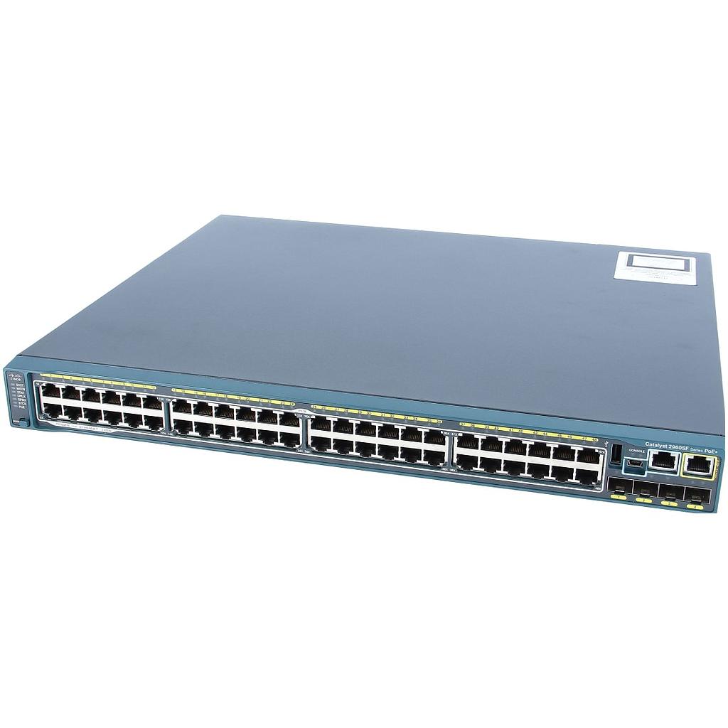 Cisco Catalyst 2960-SF 48 10/100 Fast Ethernet ports, 740W of POE/POE+ power, 4x SFP, FlexStack stacking (requires module), LAN Base software