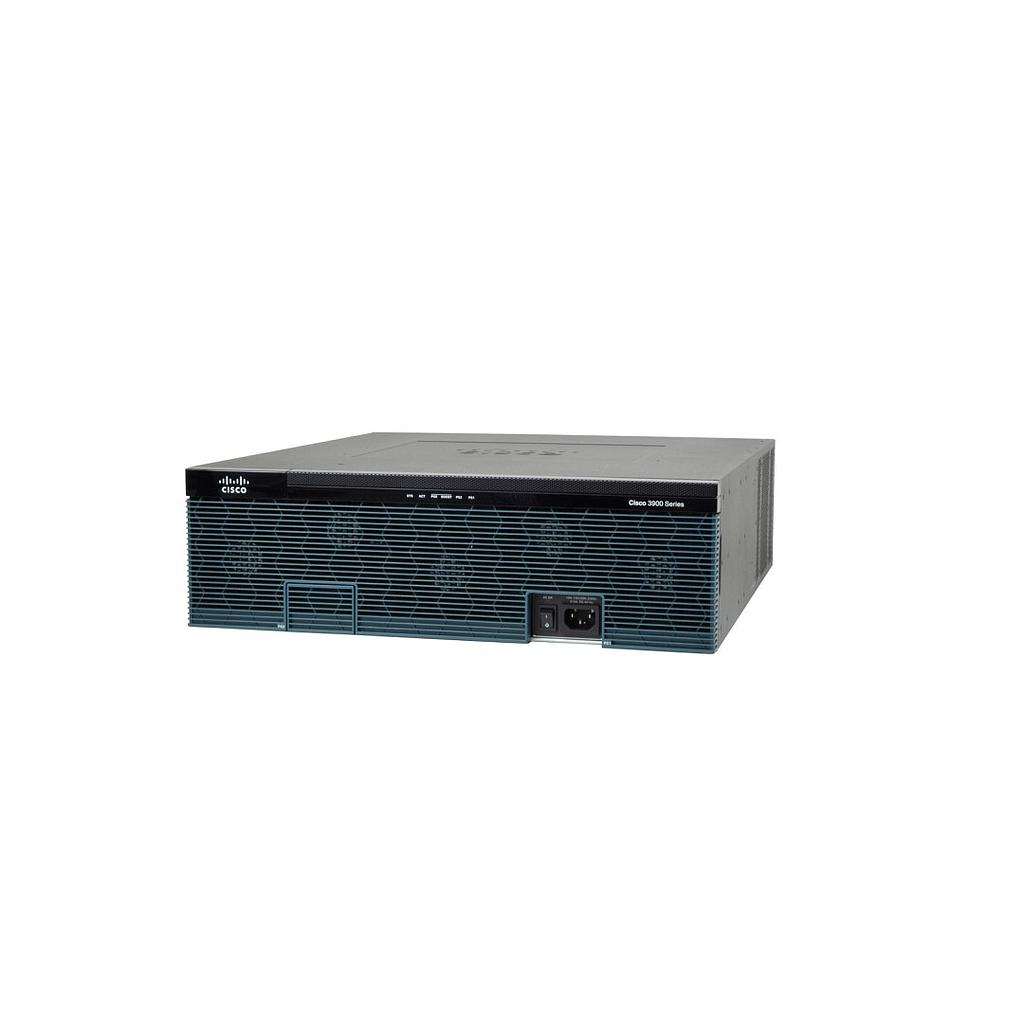 Cisco 3945 ISR Chassis (slot for SPE, 4 SM slots, dual PS slots)