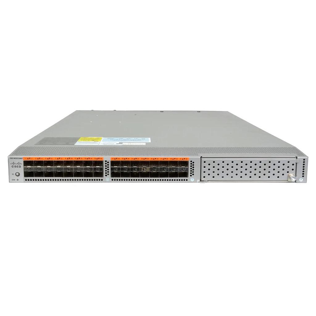Cisco Nexus 5548UP Chassis includes 32 fixed unified ports, Front-to-Back Airflow, 2 750W AC Power Supplies, Fan Trays, 1 Expansion Slot
