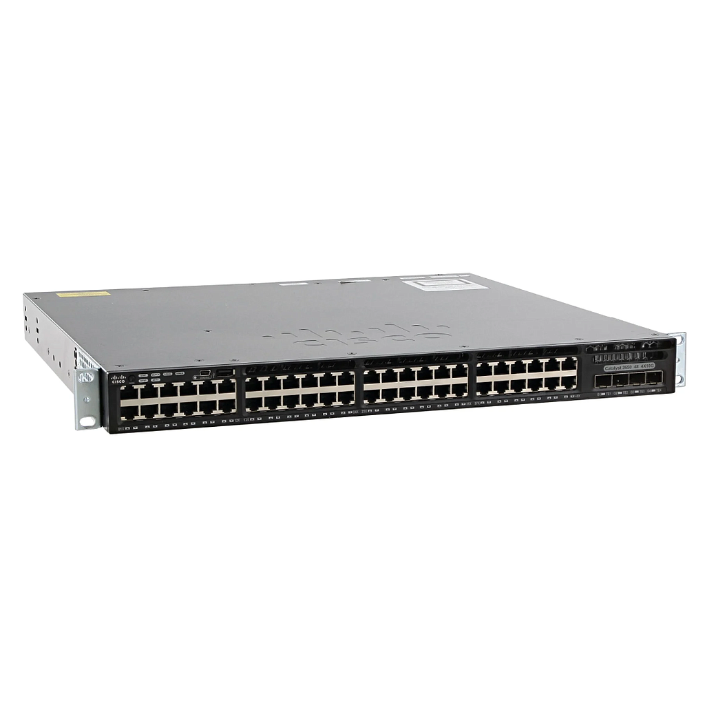 Cisco Catalyst 3650 Standalone with Optional Stacking 48 10/100/1000 Ethernet and 4x10G Uplink ports, with one 250WAC power supply, 1 RU, IP Base feature set