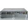 Cisco 3945 ISR con 3 puertos GE integrados, C3900-SPE150/K9, 4 ranuras para EHWIC, 4 ranuras para DSP, 1 ranura para ISM, 4 ranuras para SM, 256 MB de memoria Compact Flash predeterminada, 1 GB de memoria DRAM predeterminada, IP Base